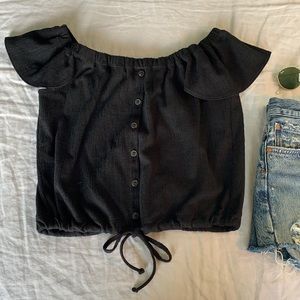 Madewell texture & thread off the shoulder crop